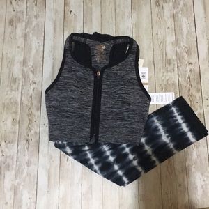 Warrior tie die cropped yoga pant xs